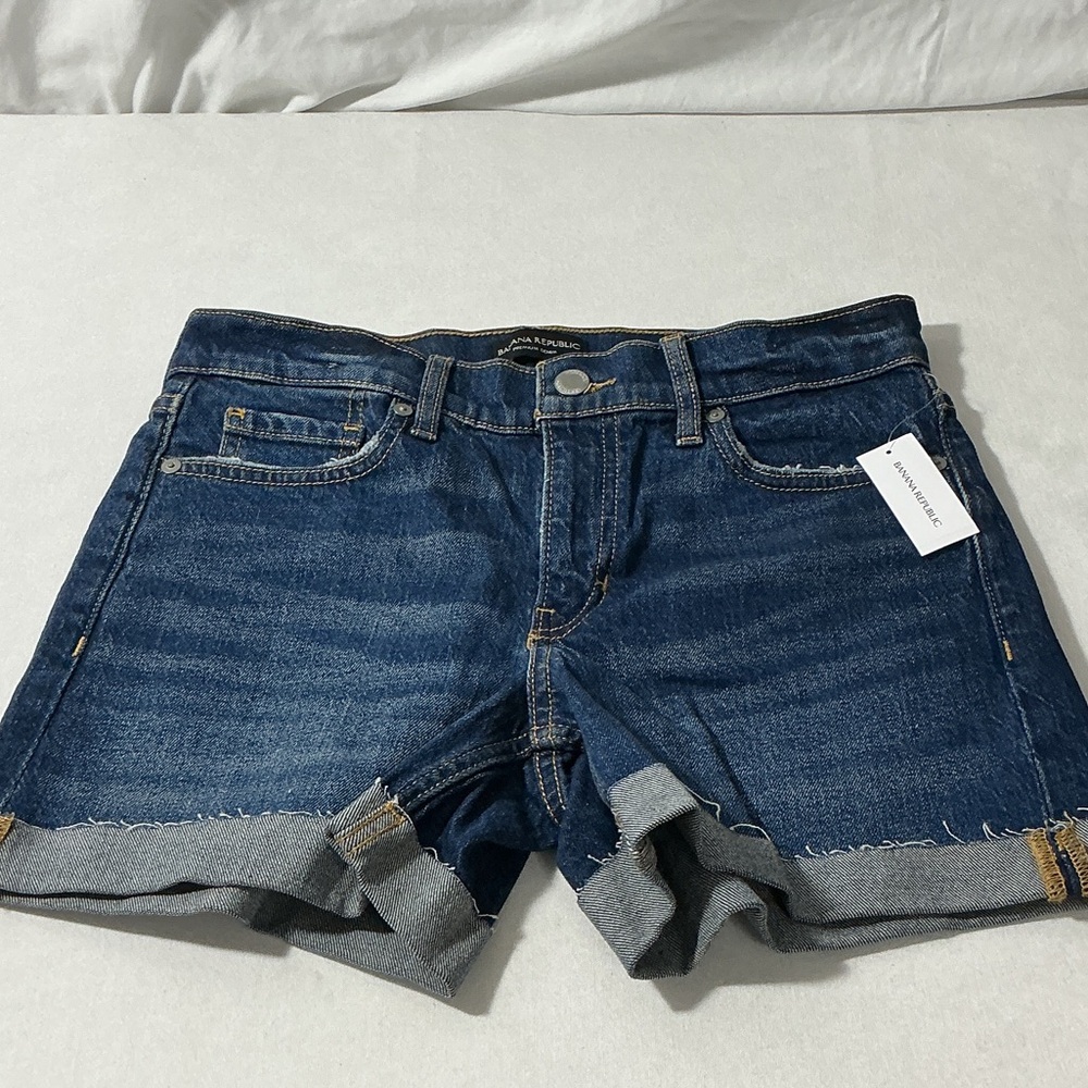 Banana Republic Indigo Roll-Cuff Denim Shorts